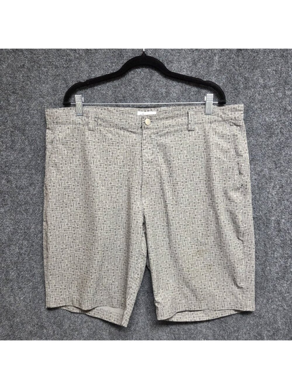 Peter Millar Shorts Mens 38 Gray Shackelford Performance Golf Bottle Opener FLAW